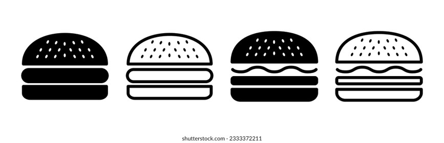 Burger icon set illustration. burger sign and symbol. hamburger