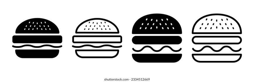 Burger icon set illustration. burger sign and symbol. hamburger