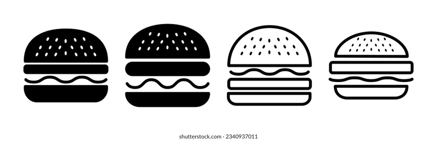 Burger icon set illustration. burger sign and symbol. hamburger