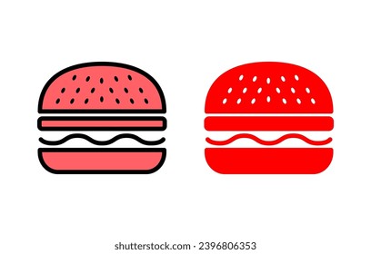 Burger icon set illustration. burger sign and symbol. hamburger