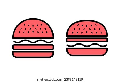 Burger icon set illustration. burger sign and symbol. hamburger