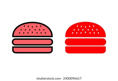 Burger icon set illustration. burger sign and symbol. hamburger