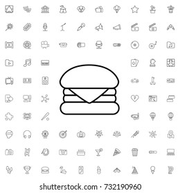 Burger icon. set of outline entertainment icons.