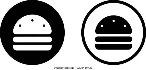 Icono de hamburguesa conjunto en dos estilos aislados en fondo blanco. Icono de Hamburguesa. Ilustración del vector