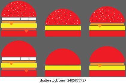 Burger icon set vector art