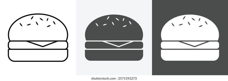 Burger icon set vector art