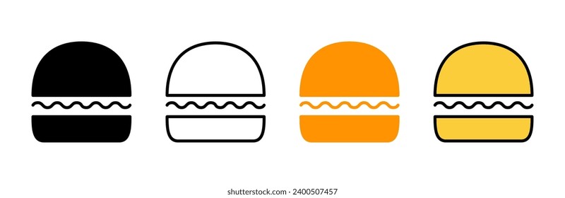 Burger icon set vector. burger sign and symbol. hamburger