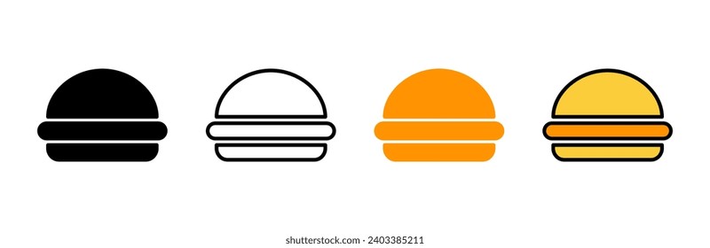 Burger icon set vector. burger sign and symbol. hamburger