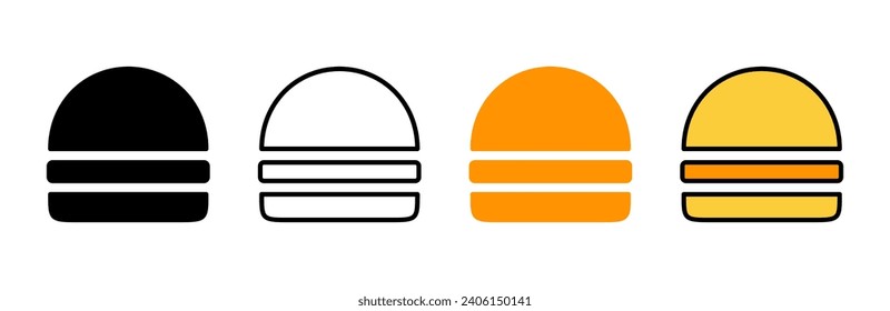 Burger icon set vector. burger sign and symbol. hamburger