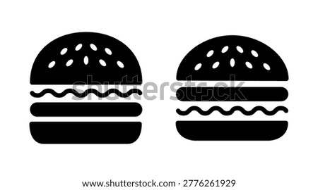 Burger icon set vector. burger sign and symbol. hamburger
