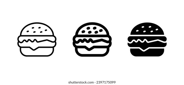 Burger icon set vector For Web and mobile apps