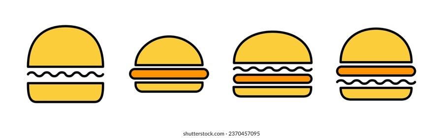 Burger icon set for web and mobile app. burger sign and symbol. hamburger