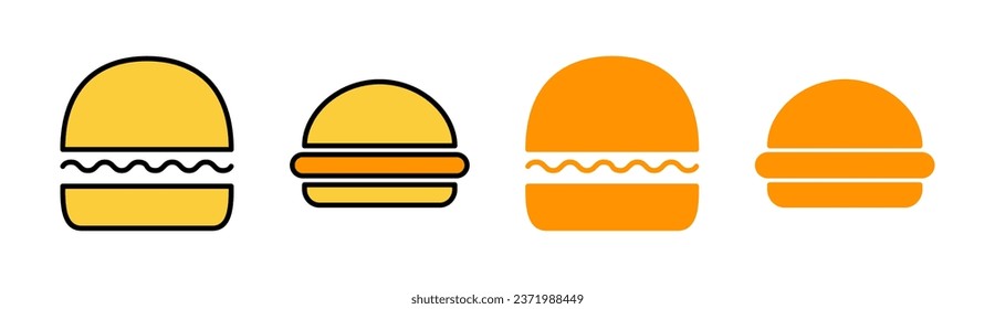 Burger icon set for web and mobile app. burger sign and symbol. hamburger