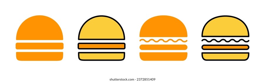 Burger icon set for web and mobile app. burger sign and symbol. hamburger