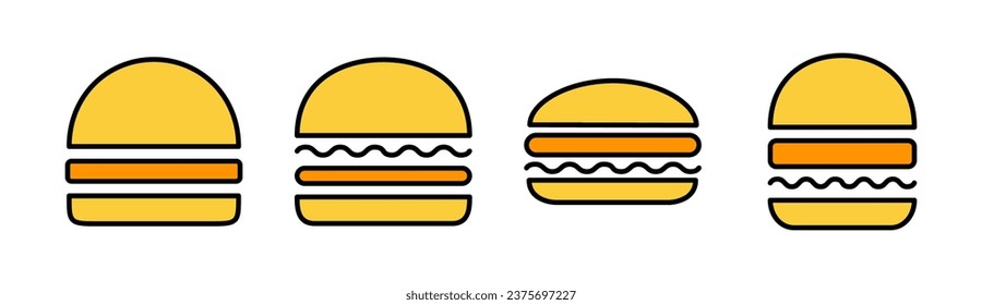 Burger Icon Set für Web- und Mobile-App. Hamburger-Zeichen und -Symbol. Hamburger