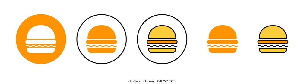 Burger icon set for web and mobile app. burger sign and symbol. hamburger