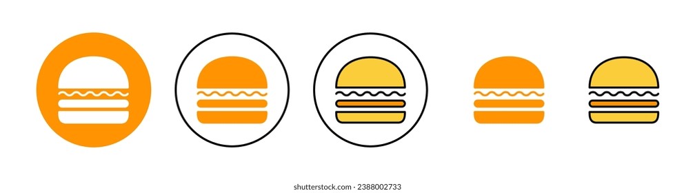 Burger icon set for web and mobile app. burger sign and symbol. hamburger
