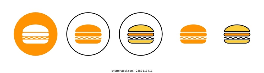 Burger icon set for web and mobile app. burger sign and symbol. hamburger