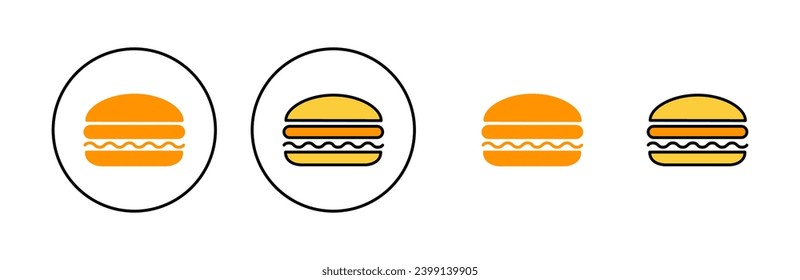 Burger icon set for web and mobile app. burger sign and symbol. hamburger