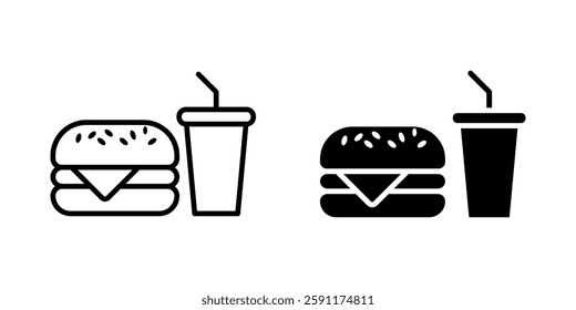 Burger Icon set.Symbol isolated white background. vector illustration. color editable.