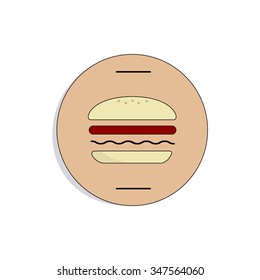 Burger icon with shadow