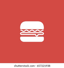 burger icon. sign design. red background