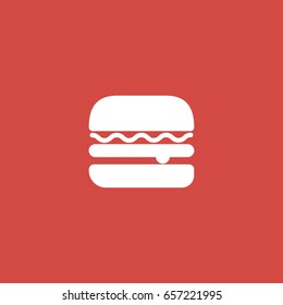 burger icon. sign design. red background