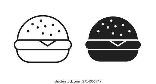 Burger icon silhouette vector designs. Editable Strokes