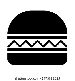 burger icon, silhouette vector isolated on white background. simple and modern design