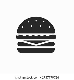Icono de la hamburguesa en diseño simple negro aislado en fondo blanco 
