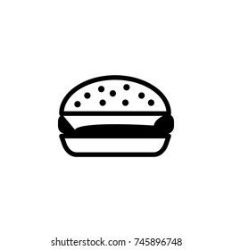 burger icon simple black eating icon Can be used as web element, eating design icon on white background
