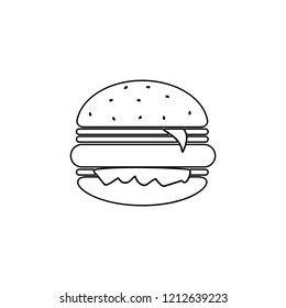 burger icon. Simple outline vector of fast food set for UI and UX, website or mobile application