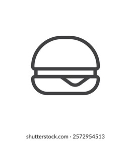 Burger icon Simple outline vector logo