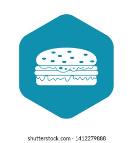 Burger icon in simple style isolated vector illustration