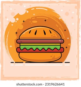 Burger Icon Simplistic and Stylish Food Illustration
Hamburger Icon: Tasty and Appetizing Food Illustration