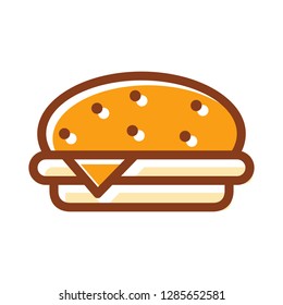 Burger icon. Single high quality burger related icon. Isolated burger symbols in white background. 