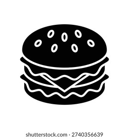 Burger Icon with Solid Style