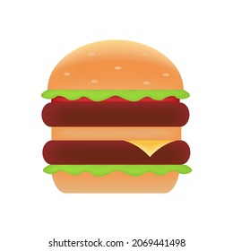 Burger icon, stock vector, logo isolated on a white background. Illustration
