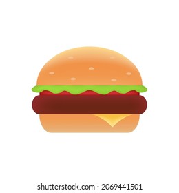 Burger icon, stock vector, logo isolated on a white background. Illustration