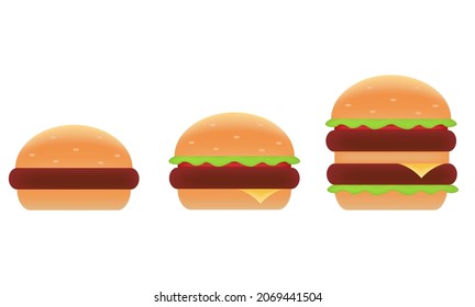 Burger icon, stock vector, logo isolated on a white background. Illustration