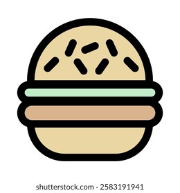Burger icon symbol - fast food Meat or vegan burger