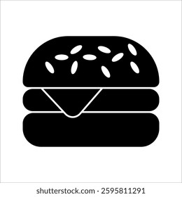 Burger Icon Symbol isolated white background. vector illustration. color editable.