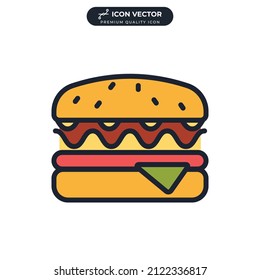 Burger icon symbol template for graphic and web design collection logo vector illustration
