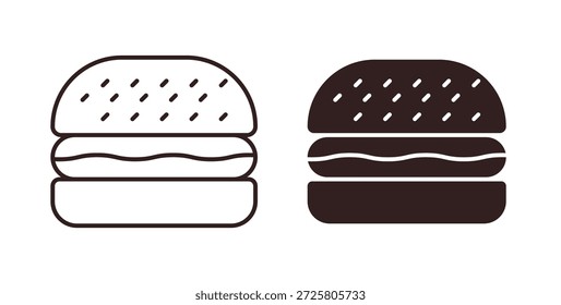 Símbolo de icono de hamburguesa. Vector EPS 10. icono de línea y glifo