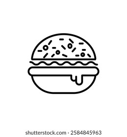 Burger icon Thin line art isolated