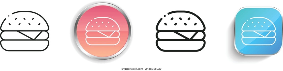 burger icon. Thin Linear, Regular and Button Style Design Isolated On White Background