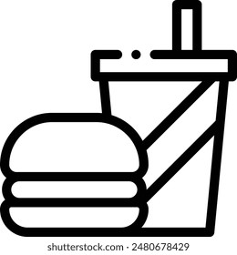 burger icon. Thin Linear Style Design Isolated On White Background