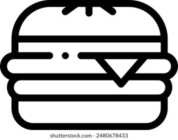 burger icon. Thin Linear Style Design Isolated On White Background
