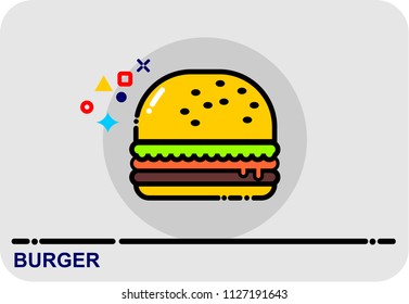 burger, icon vector
