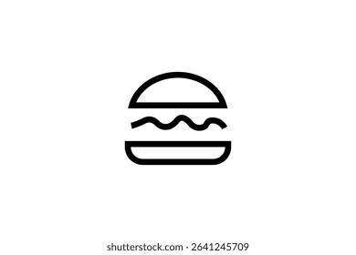  burger icon vector black color